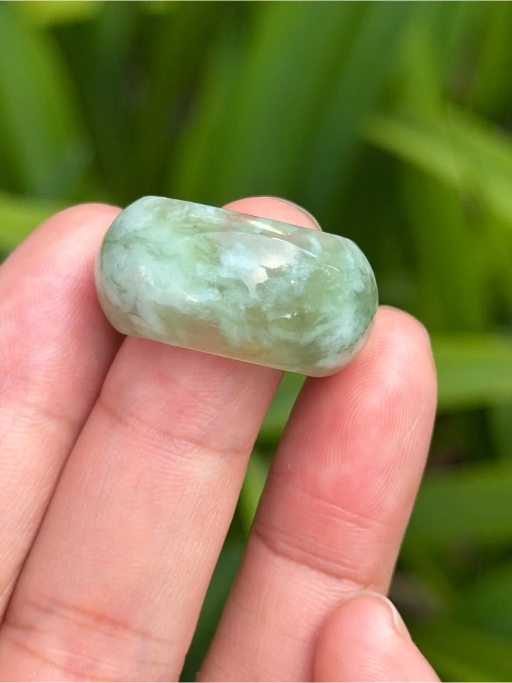 Size 7 Natural Xiuyu Jade Dome Ring 2150
